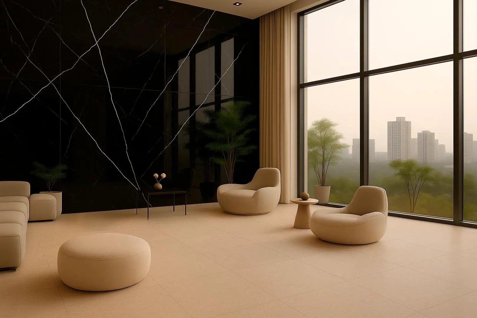 Nero Marquina Raphael 48" x 96" Field Tile Raphael Porcelain - Zicana Boutique - 3