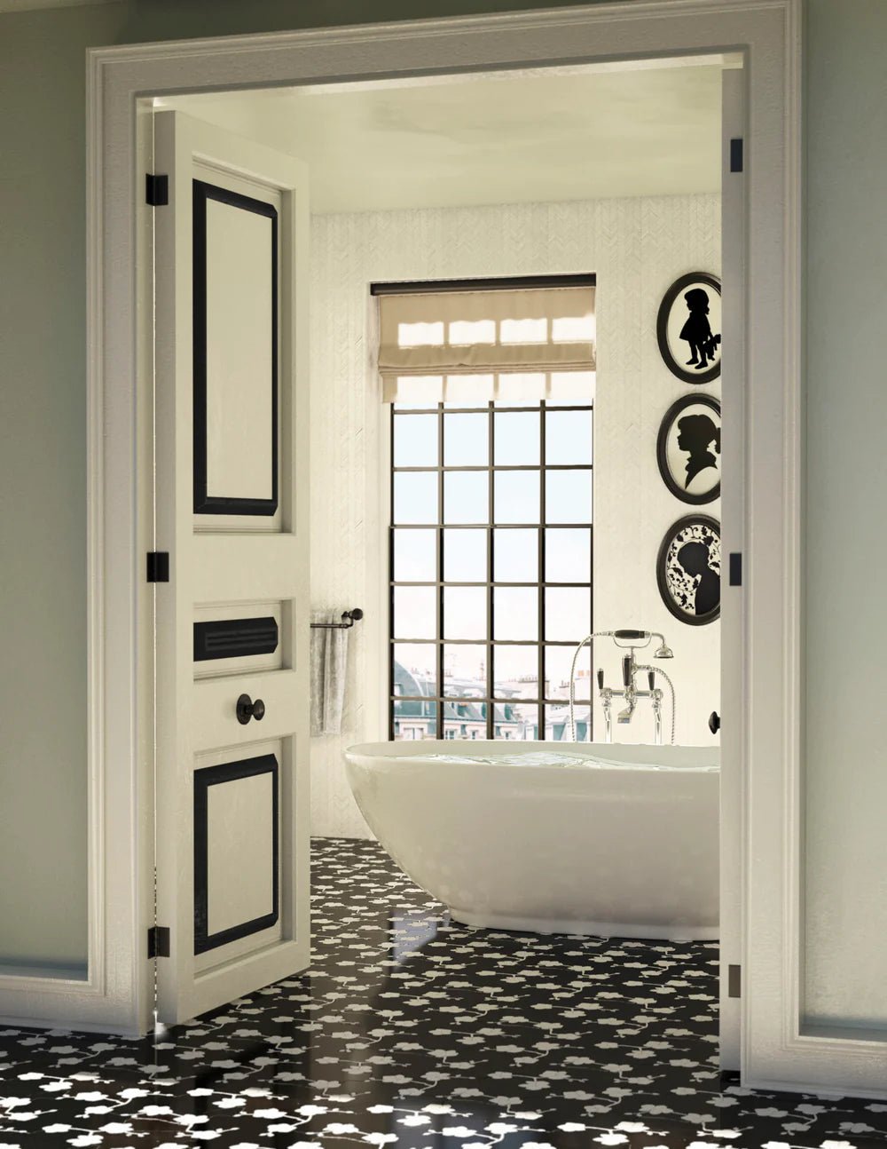 Orchid Flat Nero Marble Waterjet Mosaic Artistic Tile - Zicana Boutique - 2