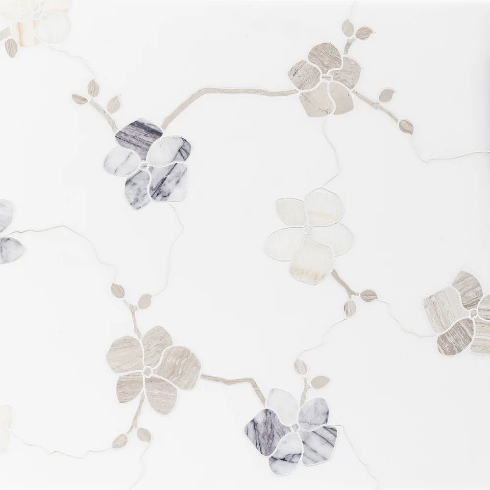 Orchid Flat Thassos Multi Waterjet Mosaic Artistic Tile - Zicana Boutique - 1