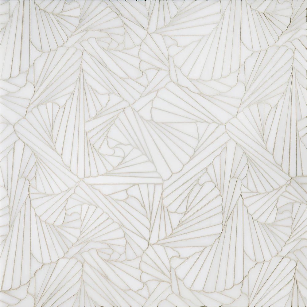 Origami Alta White Marble Waterjet Mosaic Artistic Tile - Zicana Boutique - 1