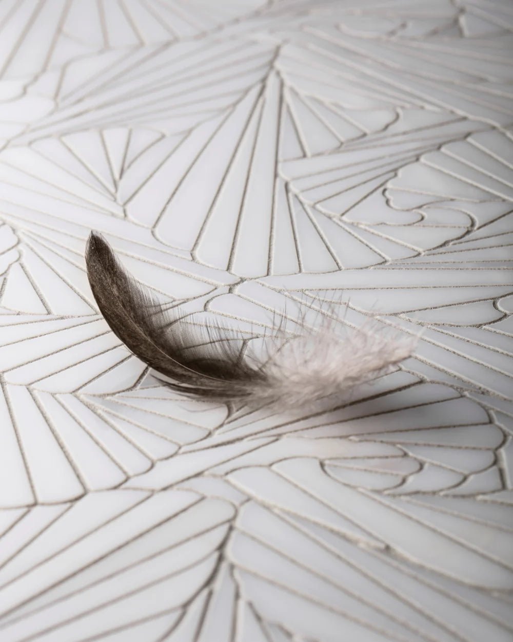 Origami Alta White Marble Waterjet Mosaic Artistic Tile - Zicana Boutique - 2