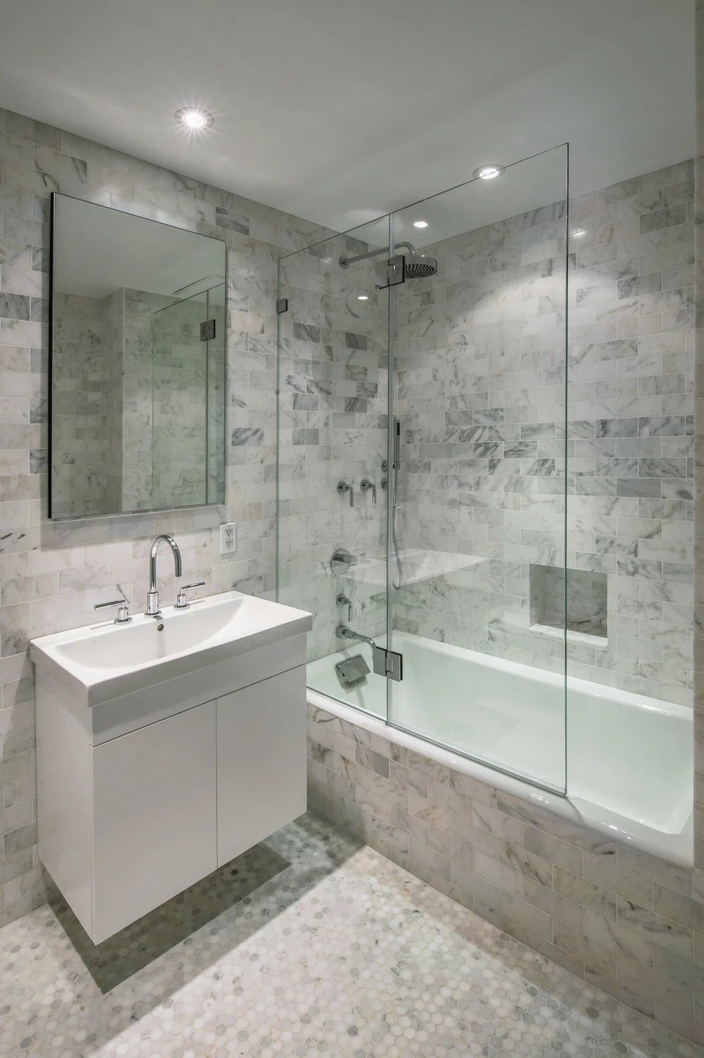 Pacific White Marble Mosaic Artistic Tile - Zicana Boutique - 2