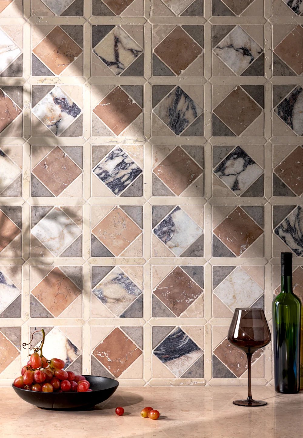 Palazzo Ducale Rosa Perlino Mosaic Artistic Tile - Zicana Boutique - 2