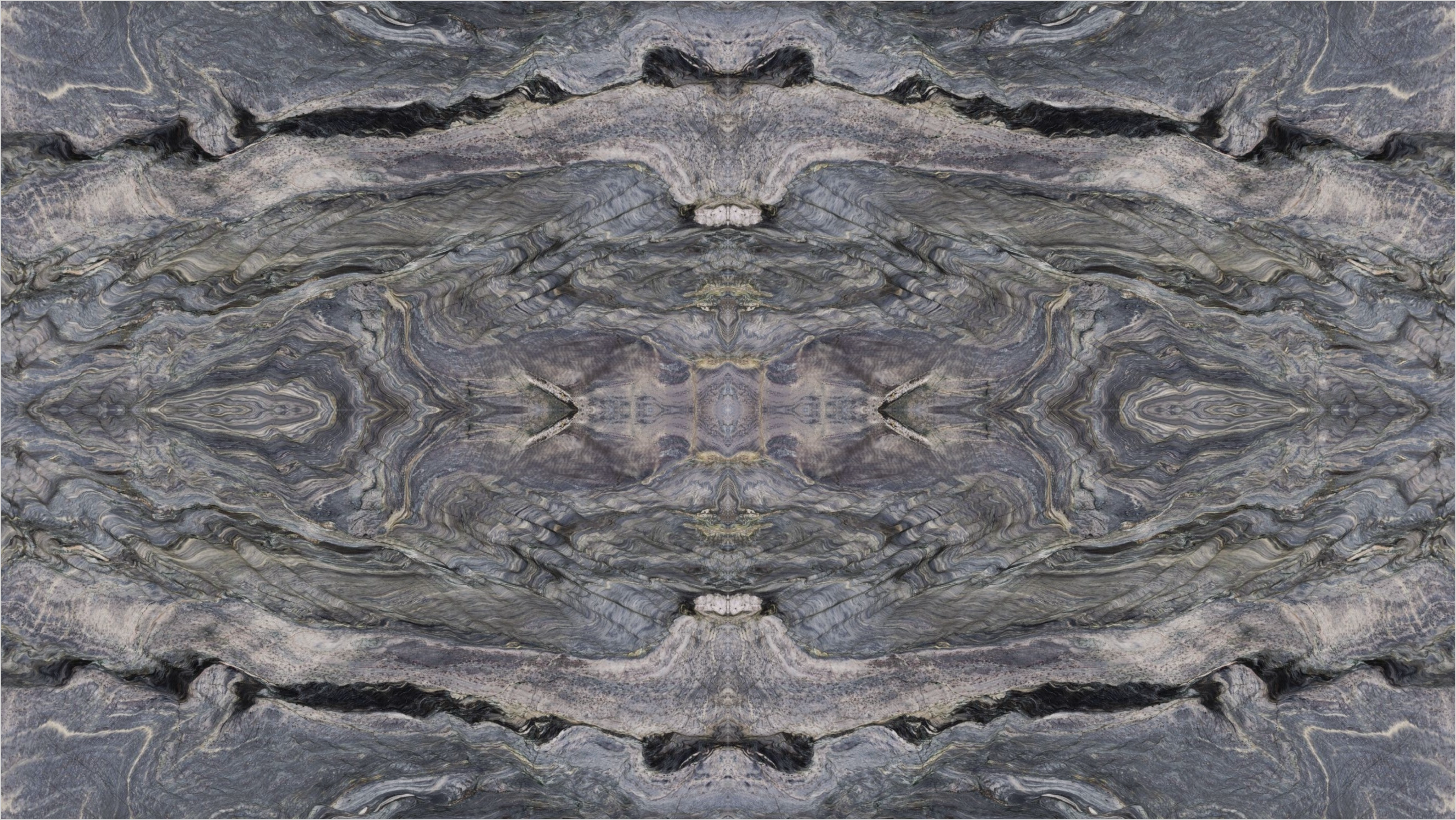 Fusion Blue Quartzite - bookmatch-quad pattern