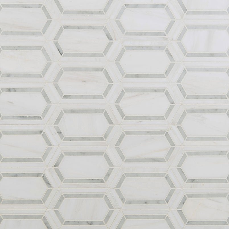 Pavilion Marble MSI Mosaic Tiles 12" X 12" Picket Pattern MSI - Zicana Boutique - 4