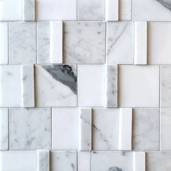 Pearl 3D BlockWeave Marble Mosaic Tile Zicana Boutique - Zicana Boutique - 1