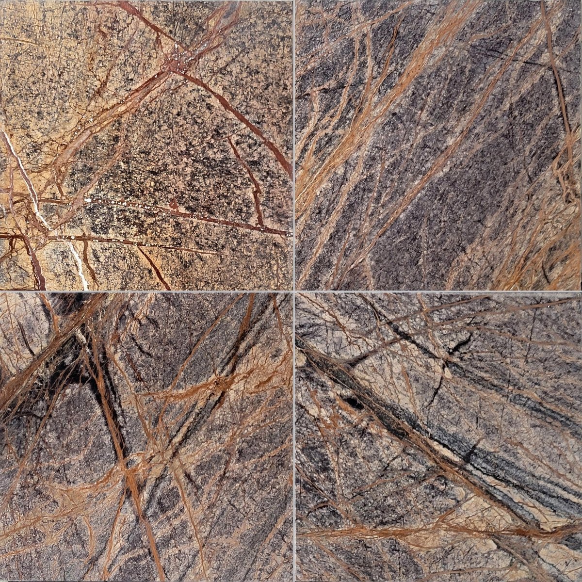 Rain Forest Brown Polished Marble Field Tile 12''x12''x3/8'' Zicana Boutique - Zicana Boutique - 1