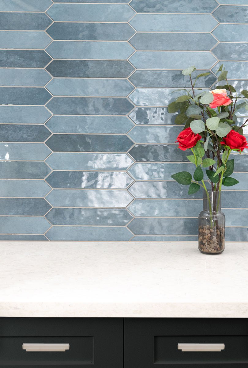 Renzo Denim Ceramic MSI Field Tiles 2.5" X 13" Picket Pattern MSI - Zicana Boutique - 2