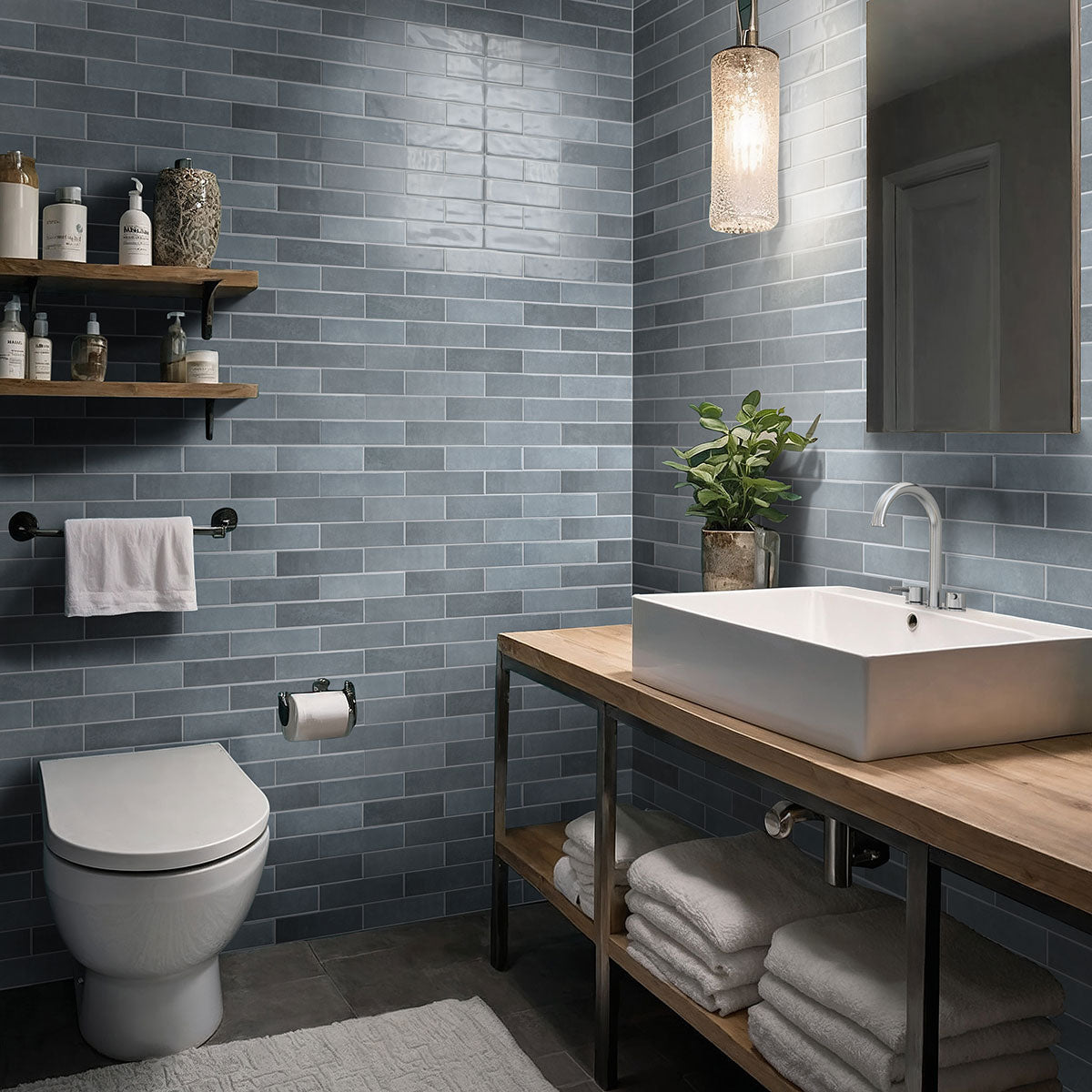 Renzo Denim Ceramic MSI Field Tiles 3" X 12" MSI - Zicana Boutique - 2