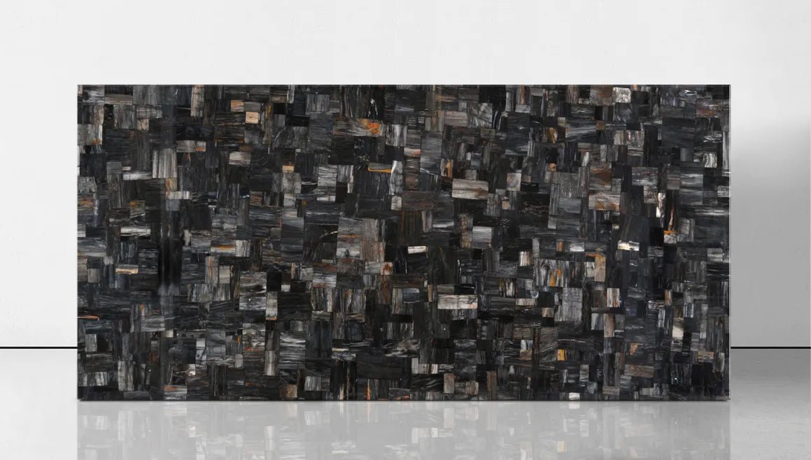 Retro Black Petrified Wood Precious Stone Zicana Boutique - Zicana Boutique - 4