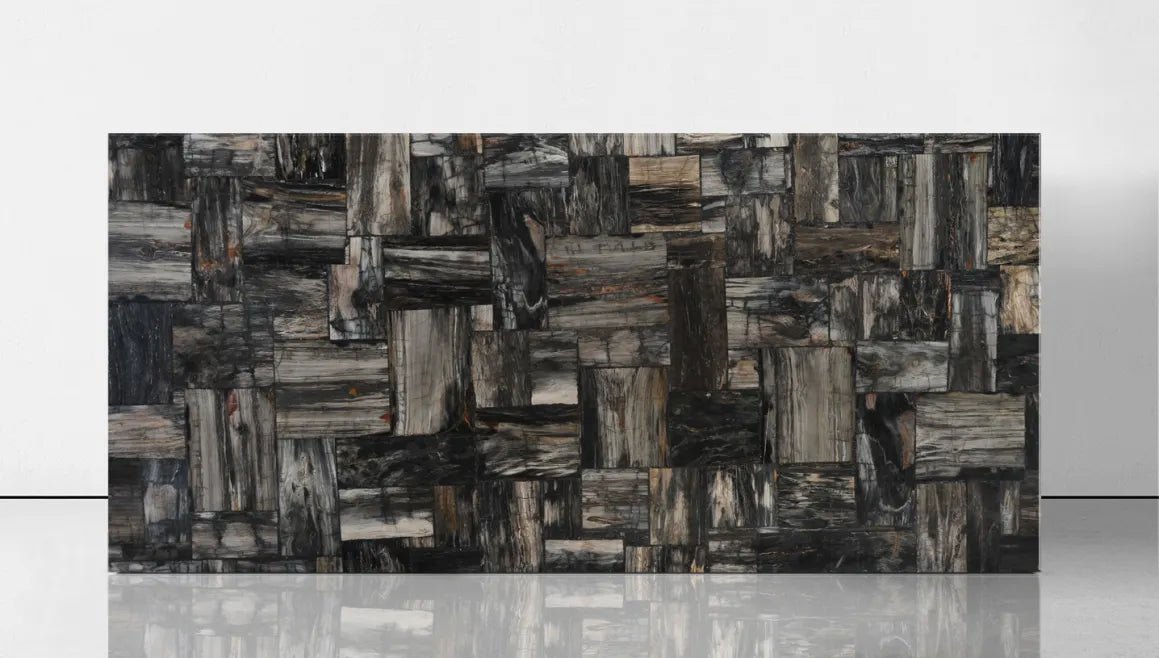 Retro Black Petrified Wood Precious Stone Zicana Boutique - Zicana Boutique - 5