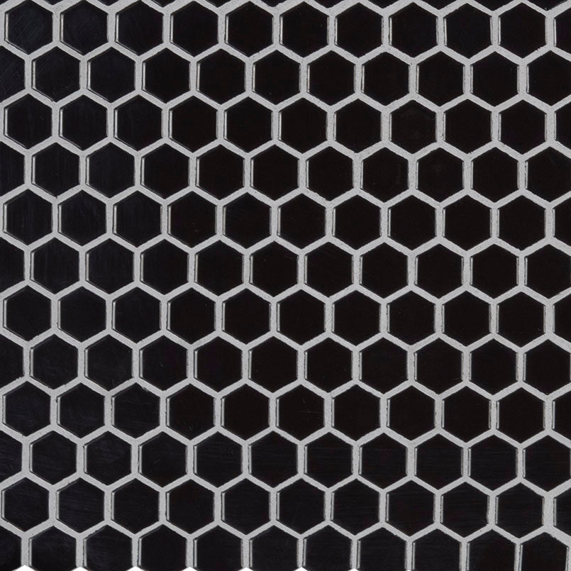 Retro Nero Porcelain MSI Field Tiles 1" Hexagon Pattern MSI - Zicana Boutique - 1