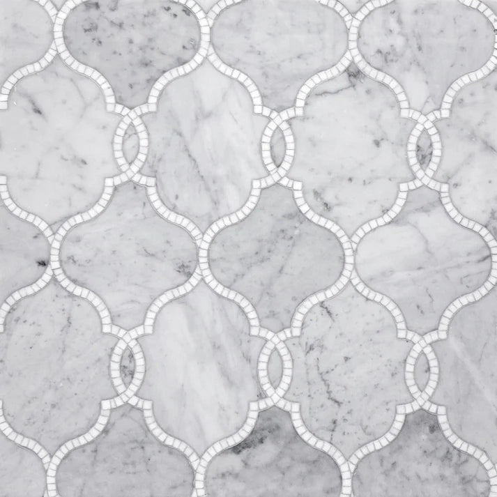 Rivera Bianca Arabesque Marble Waterjet Mosaic Zicana Boutique - Zicana Boutique - 1