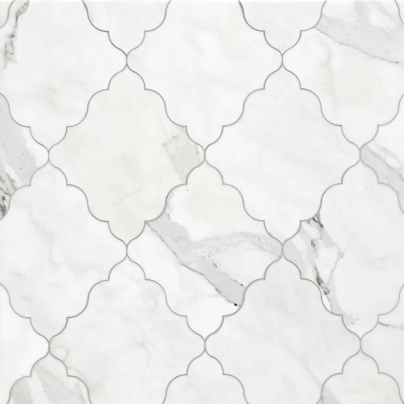 Rivera Calacatta Arabesque Marble Waterjet Mosaic Zicana Boutique - Zicana Boutique - 1