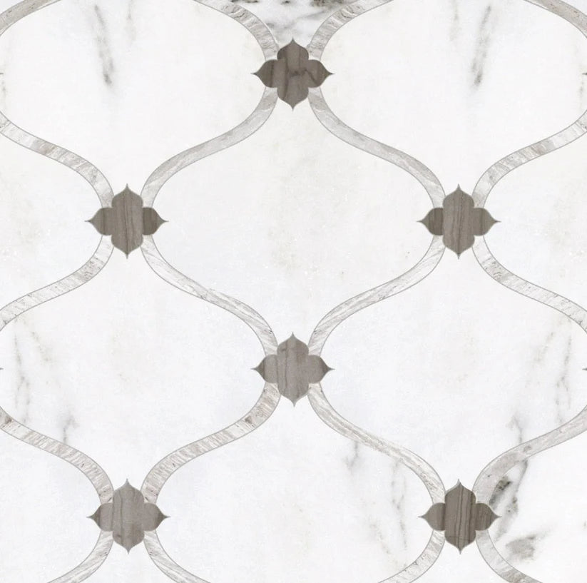 Rivera Cult Arabesque Marble Waterjet Mosaic Zicana Boutique - Zicana Boutique - 1