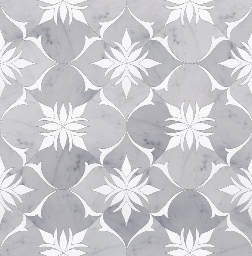 Rivera Hydro Arabesque Marble Waterjet Mosaic Zicana Boutique - Zicana Boutique - 1