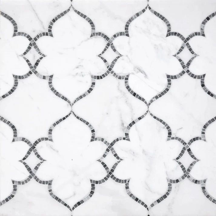 Rivera Nera Arabesque Marble Waterjet Mosaic Zicana Boutique - Zicana Boutique - 1