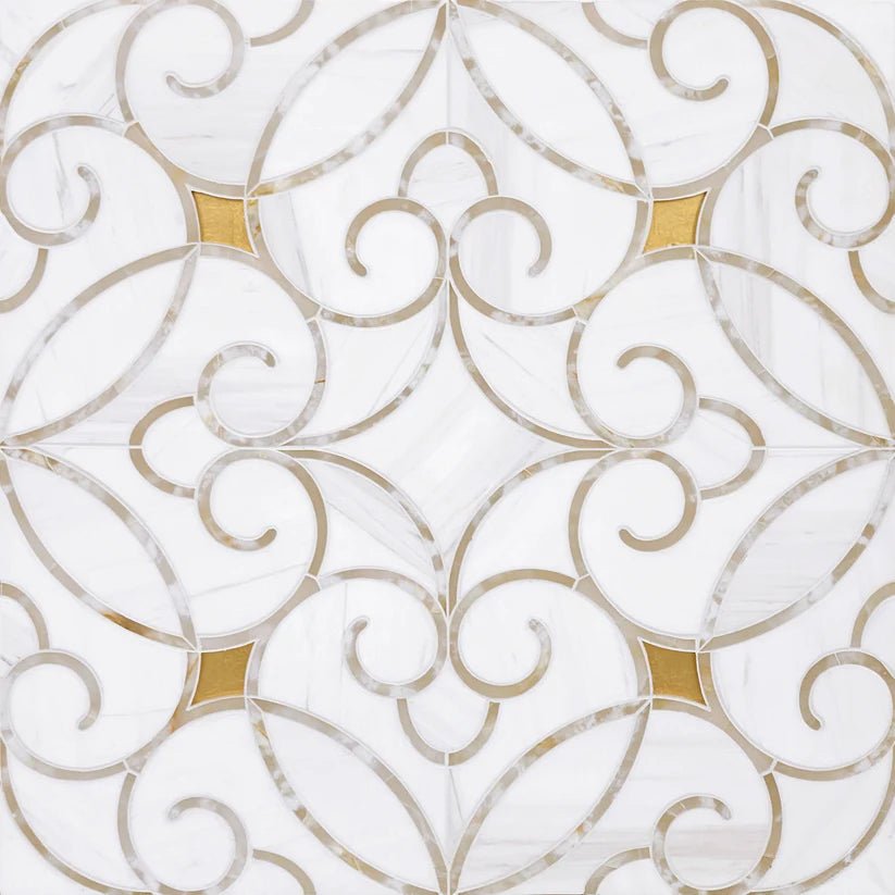 Rivera Nolano Arabesque Marble Waterjet Mosaic Zicana Boutique - Zicana Boutique - 1