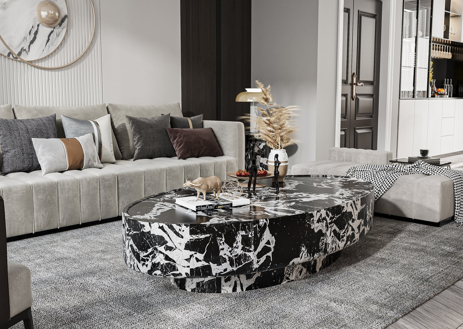 Romolo Oval Coffee Table Zicana Boutique - Zicana Boutique - 9