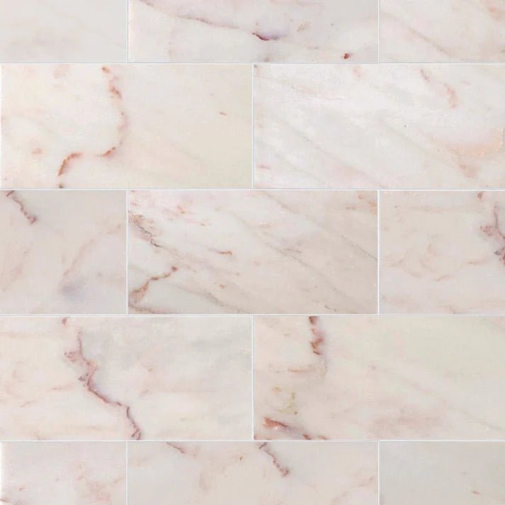 Rosa Aurora Honed Marble Field Tile 6''x12'' Zicana Boutique - Zicana Boutique - 1
