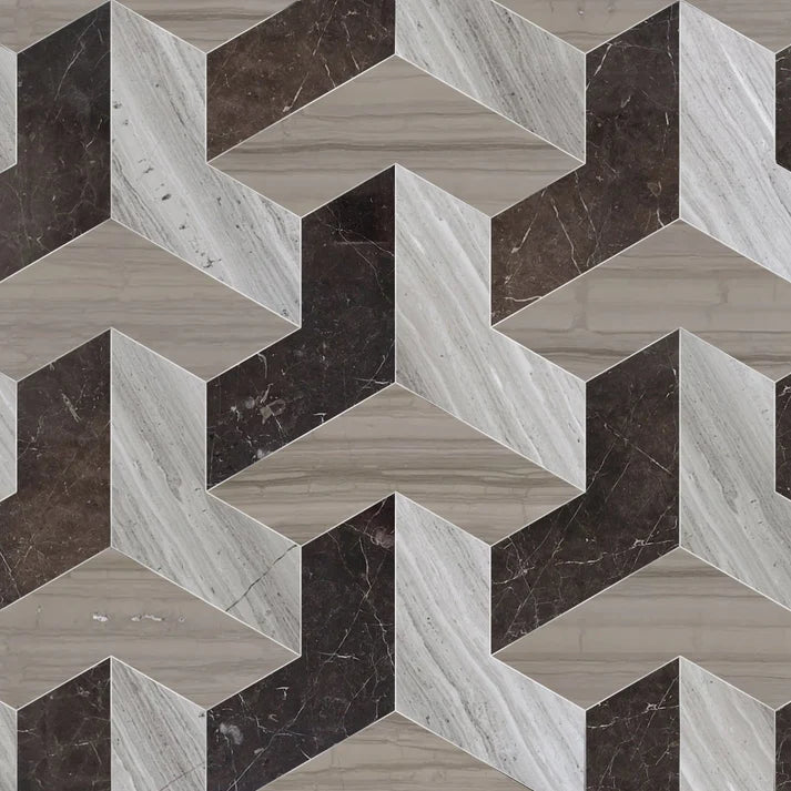 Ruby Elis Athens Marble Waterjet Mosaic Zicana Boutique - Zicana Boutique - 1