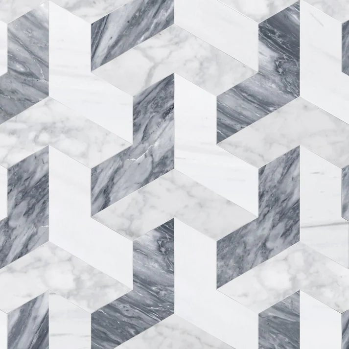 Ruby Elis Gris Marble Waterjet Mosaic Zicana Boutique - Zicana Boutique - 1