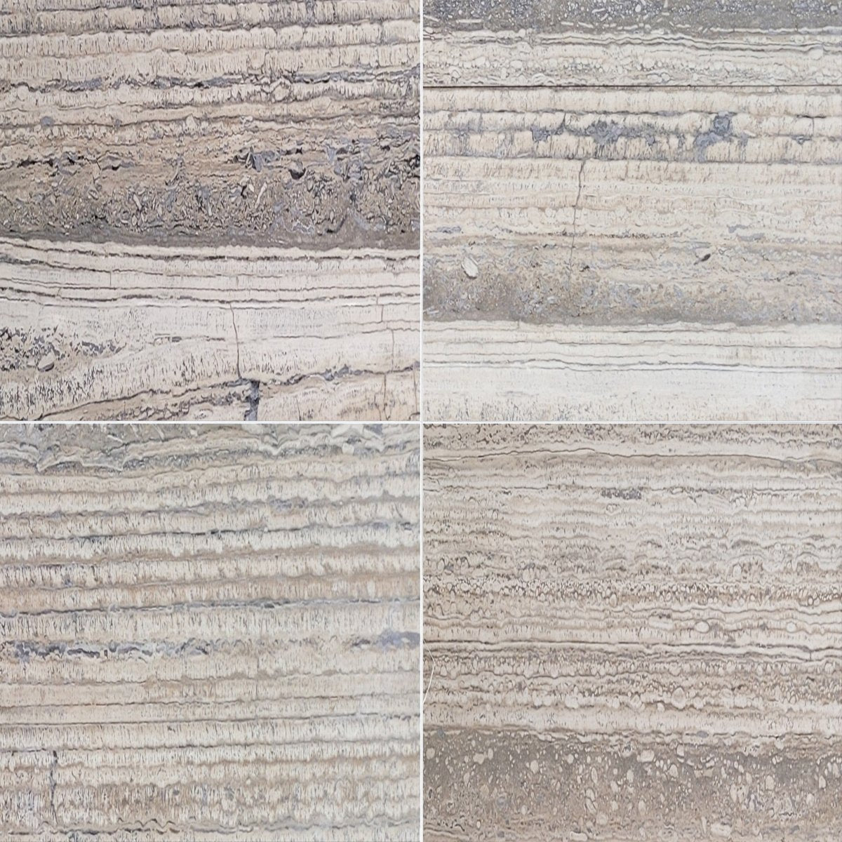 Silver Honed Travertine Tile 12''x12''x3/8'' Zicana Boutique - Zicana Boutique - 1