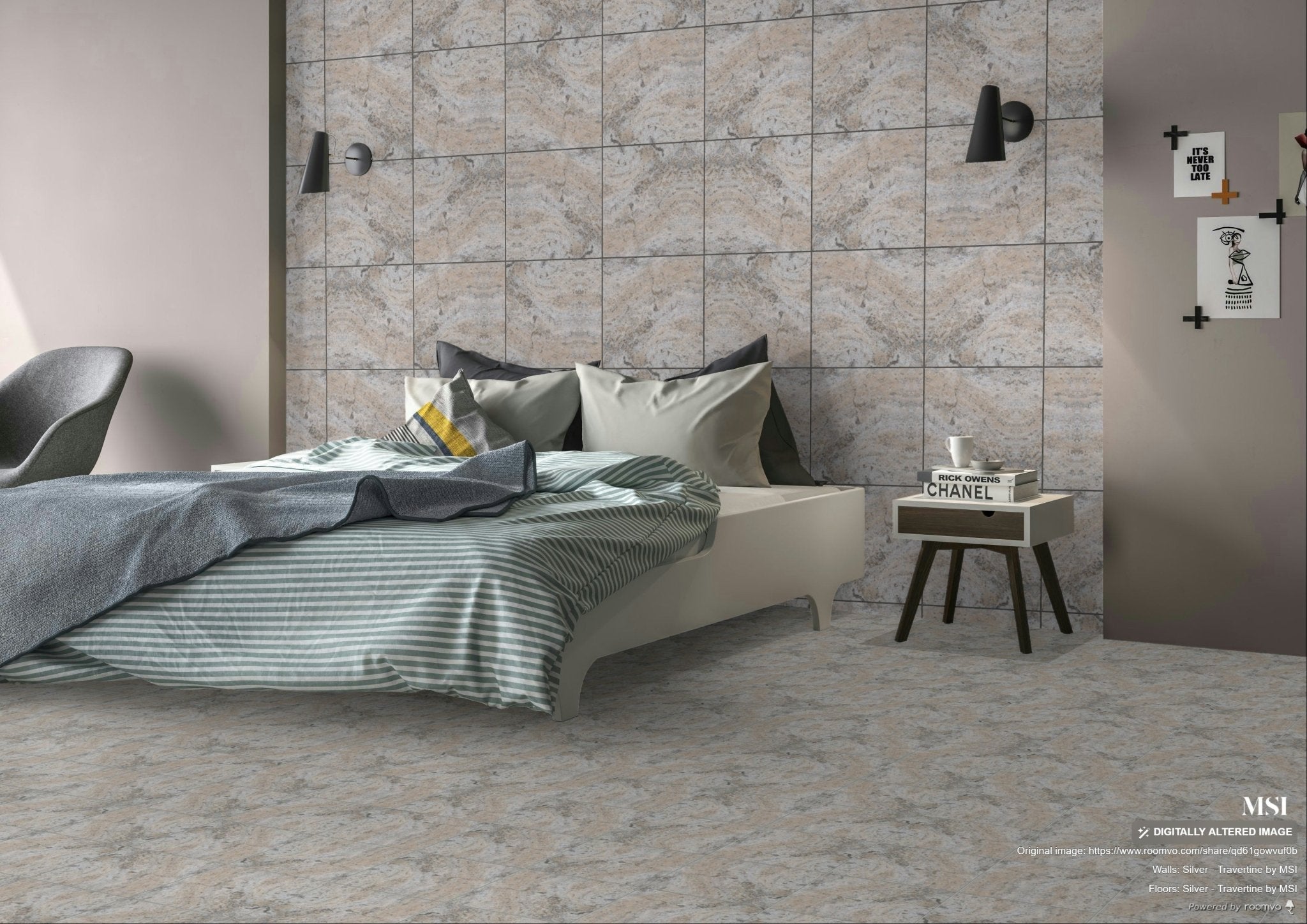 Silver Travertine MSI Field Tiles 12" X 12" MSI - Zicana Boutique - 2