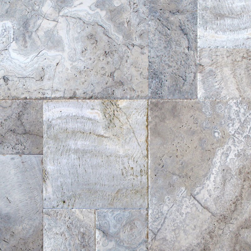 Silver Travertine MSI Field Tiles 48" X 48" Tumbled Kit MSI - Zicana Boutique - 1