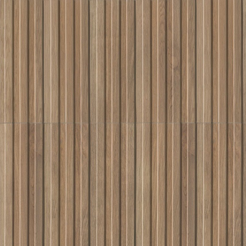 Sinfonia Hip Hop Camel Porcelain MSI Field Tiles 6" X 16" Fluted Pattern MSI - Zicana Boutique - 1