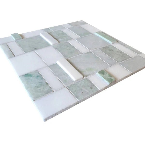 Sky 3D BlockWeave Marble Mosaic Tile Zicana Boutique - Zicana Boutique - 2