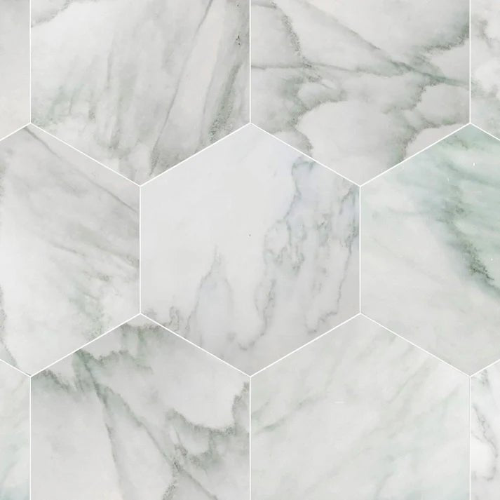 Statuary Jade Polished Marble 10 1/2'' Hexagon Zicana Boutique - Zicana Boutique - 1