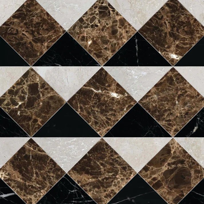 Tangle Emperador Amiri Marble Waterjet Mosaic Zicana Boutique - Zicana Boutique - 1