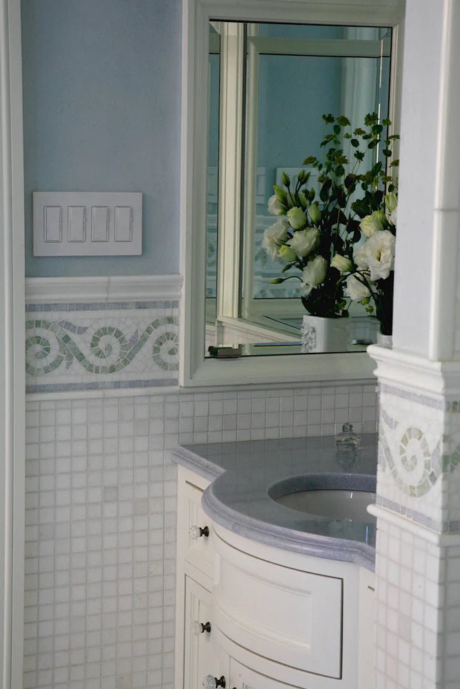 Thassos Marble Mosaic Straight Joint 1.5 Artistic Tile - Zicana Boutique - 3