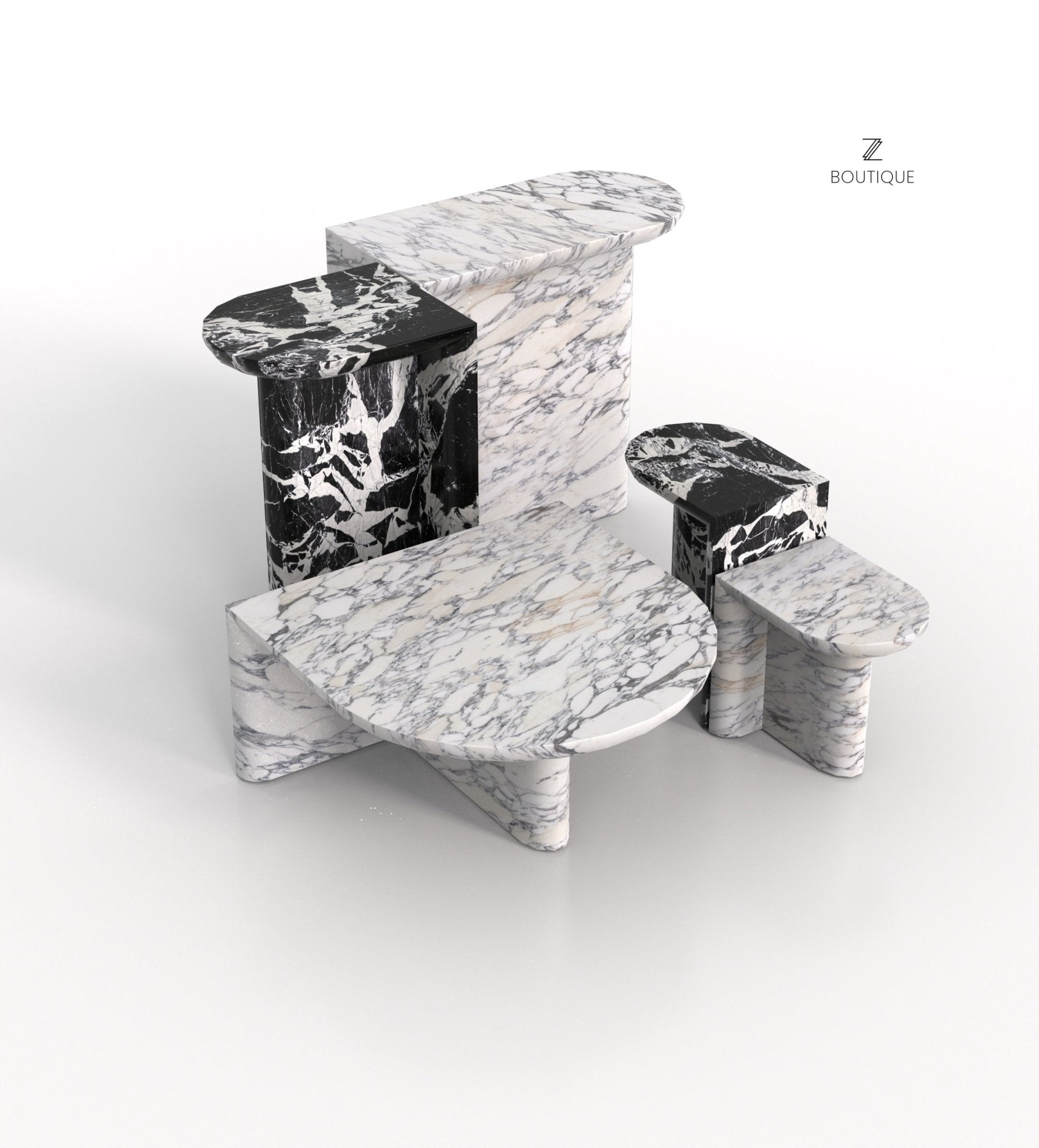 The Achilles Side Table Marble Couture - Zicana Boutique - 6