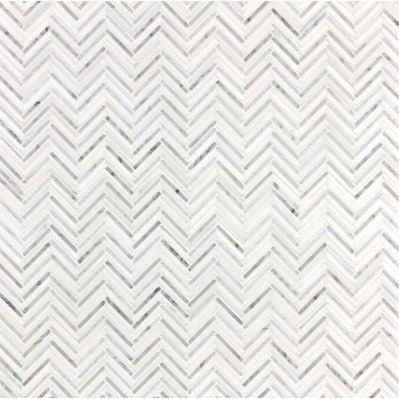 Thin Herringbone Blue Marble Mosaic Artistic Tile - Zicana Boutique - 1