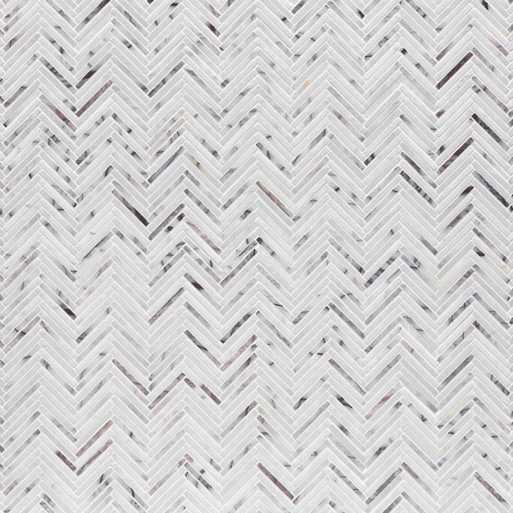Thin Herringbone Lilac Marble Mosaic Artistic Tile - Zicana Boutique - 1