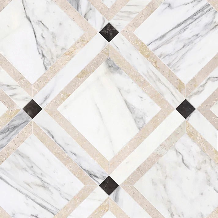 Umbraline Chiara Geometric Waterjet Marble Tile Zicana Boutique - Zicana Boutique - 1
