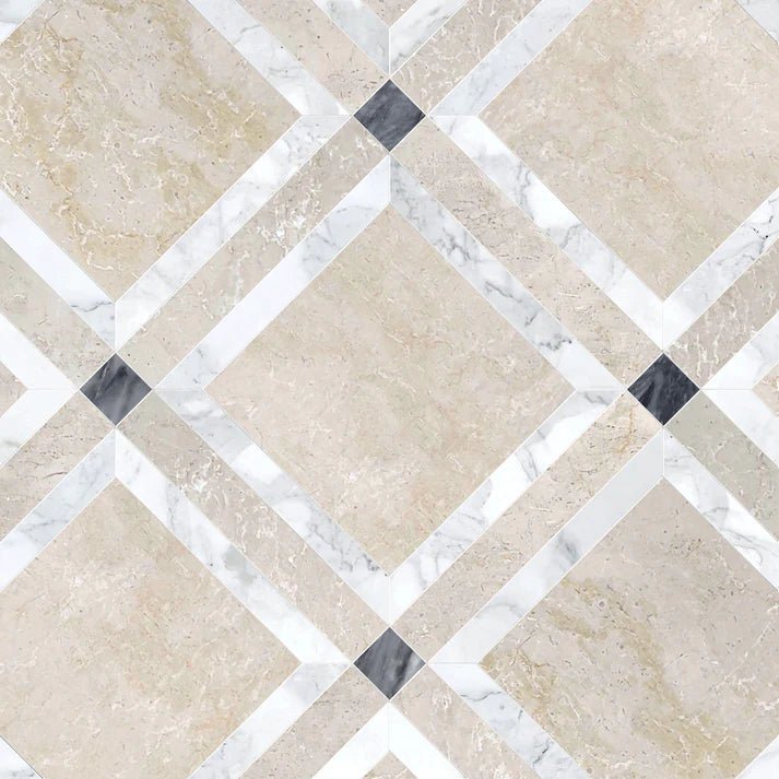 Umbraline Desert Geometric Waterjet Marble Tile Zicana Boutique - Zicana Boutique - 1