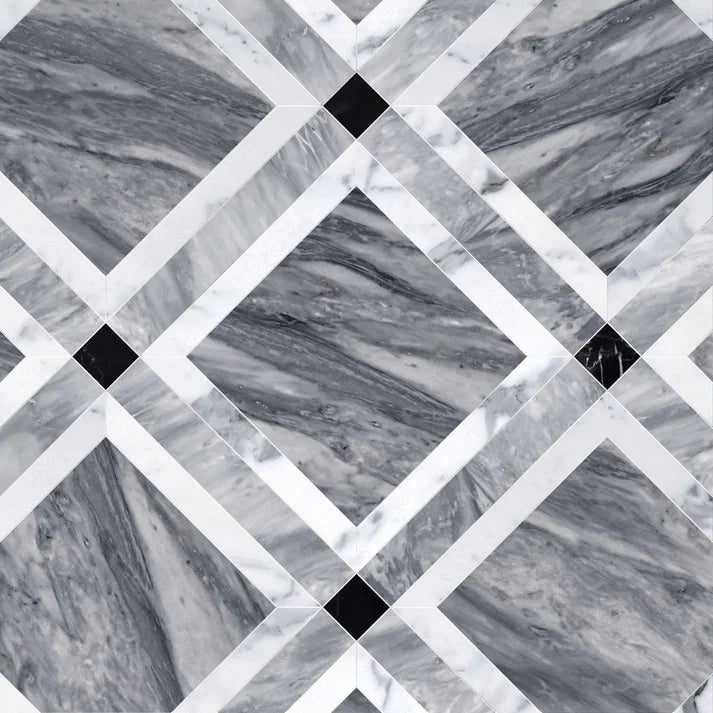 Umbraline Griss Geometric Waterjet Marble Tile Zicana Boutique - Zicana Boutique - 1
