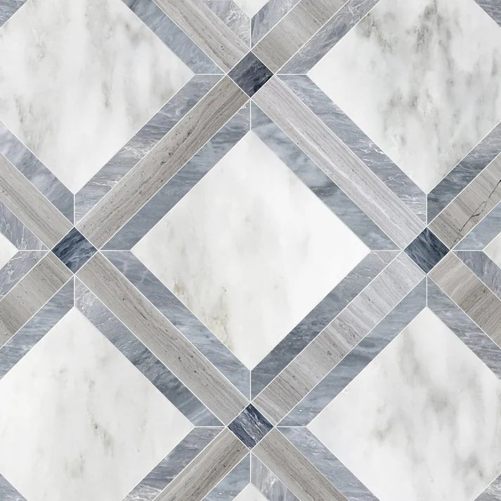 Umbraline Pasture Geometric Waterjet Marble Tile Zicana Boutique - Zicana Boutique - 1
