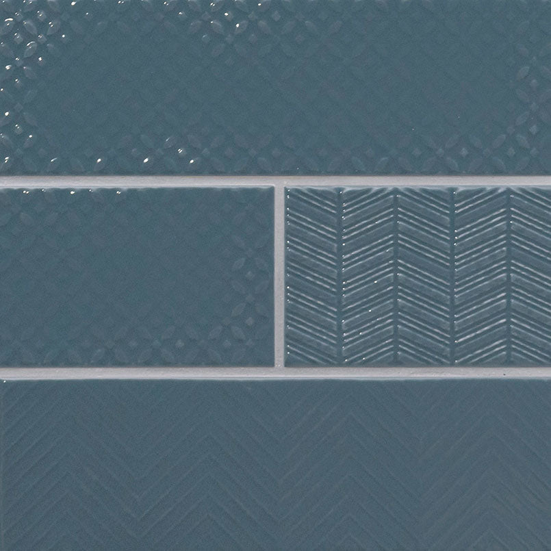 Urbano Navy 3D Mix Ceramic MSI Field Tiles 4" X 12" MSI - Zicana Boutique - 1
