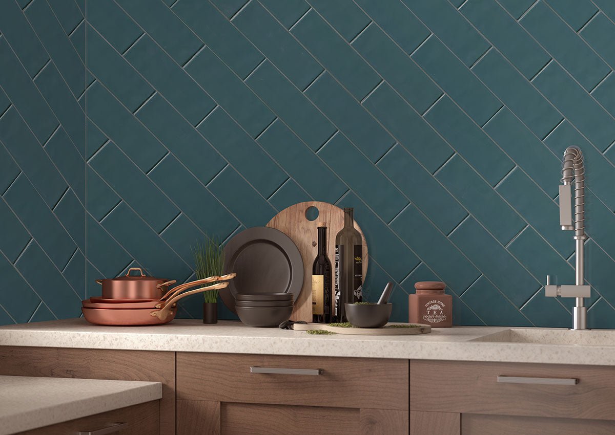 Urbano Navy Ceramic MSI Field Tiles 4" X 12" MSI - Zicana Boutique - 2