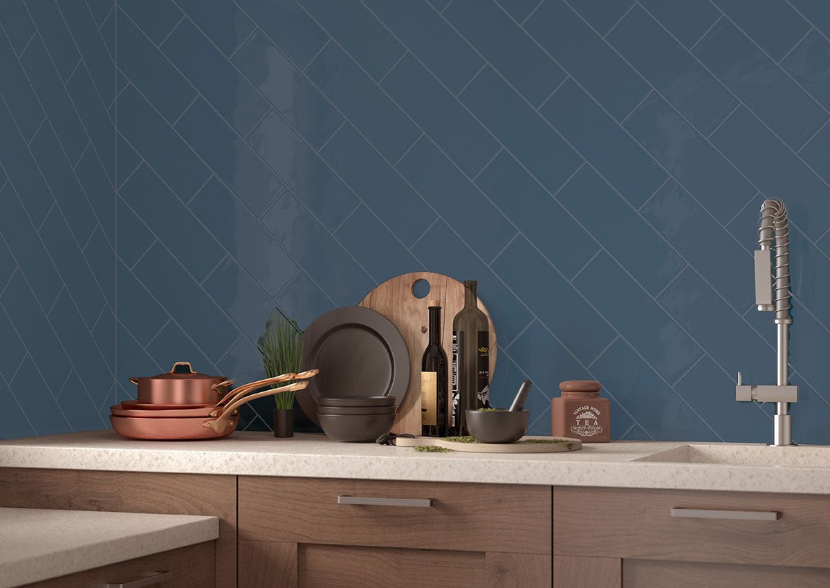 Urbano Navy Ceramic MSI Field Tiles 4" X 12" MSI - Zicana Boutique - 5