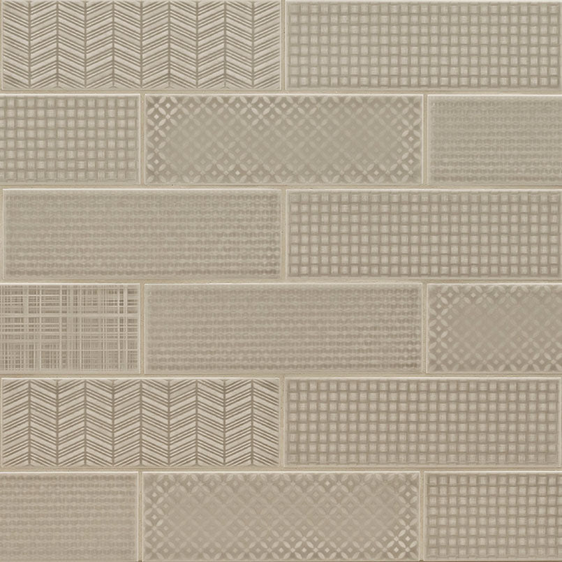 Urbano Warm Concrete 3D Mix Ceramic MSI Field Tiles 4" X 12" MSI - Zicana Boutique - 4