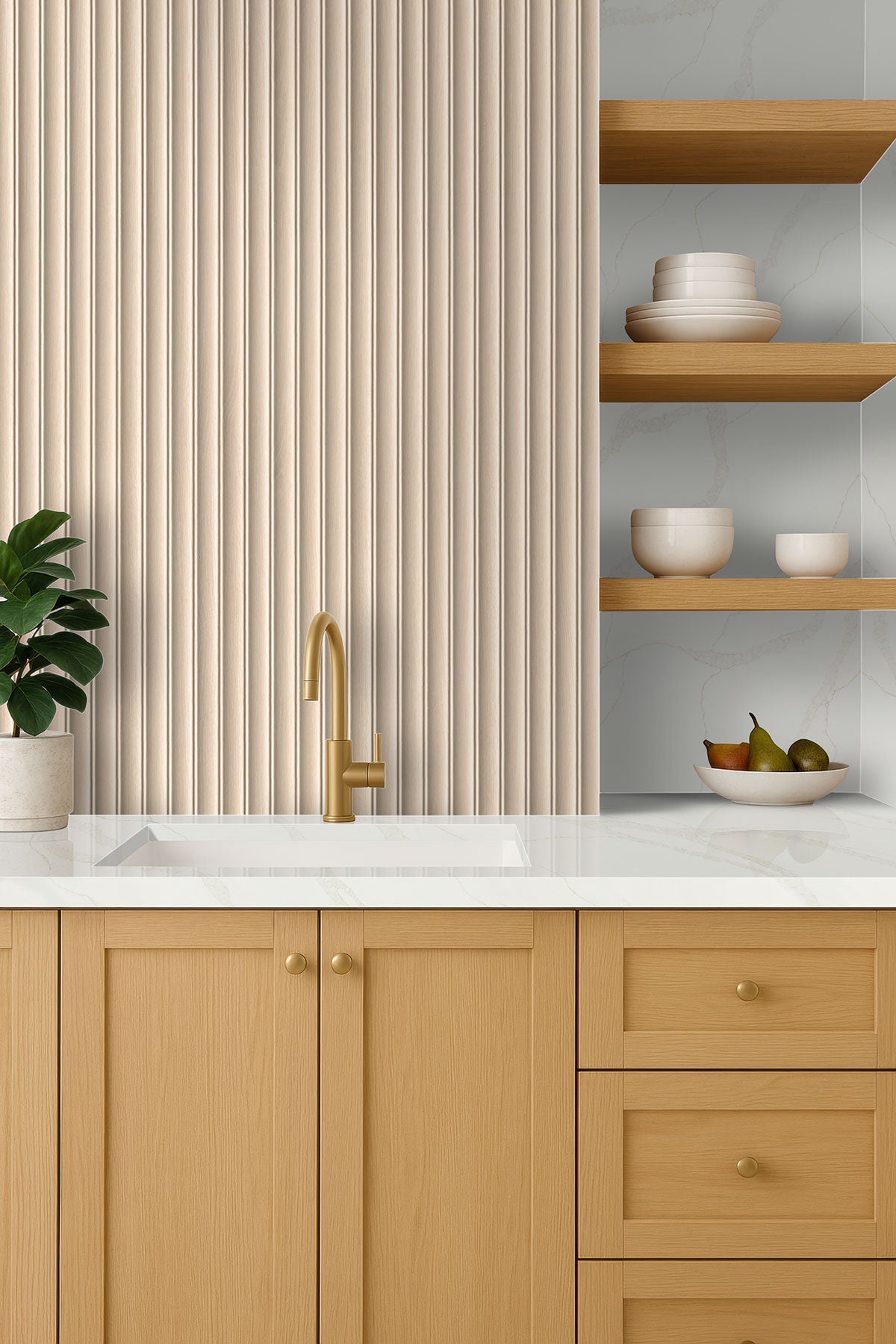 Urbanslat Maple Ceramic MSI Field Tiles 16" X 48" Fluted MSI - Zicana Boutique - 2