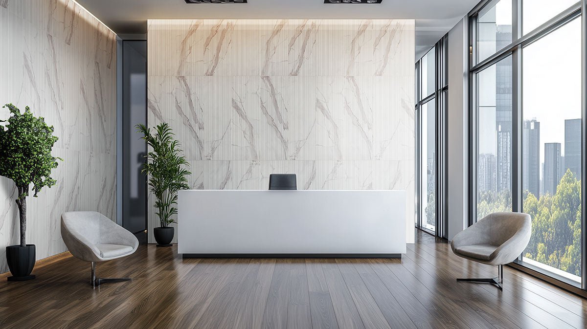 Urbanslat Marmi Grey Ceramic MSI Field Tiles 16" X 48" Fluted MSI - Zicana Boutique - 8