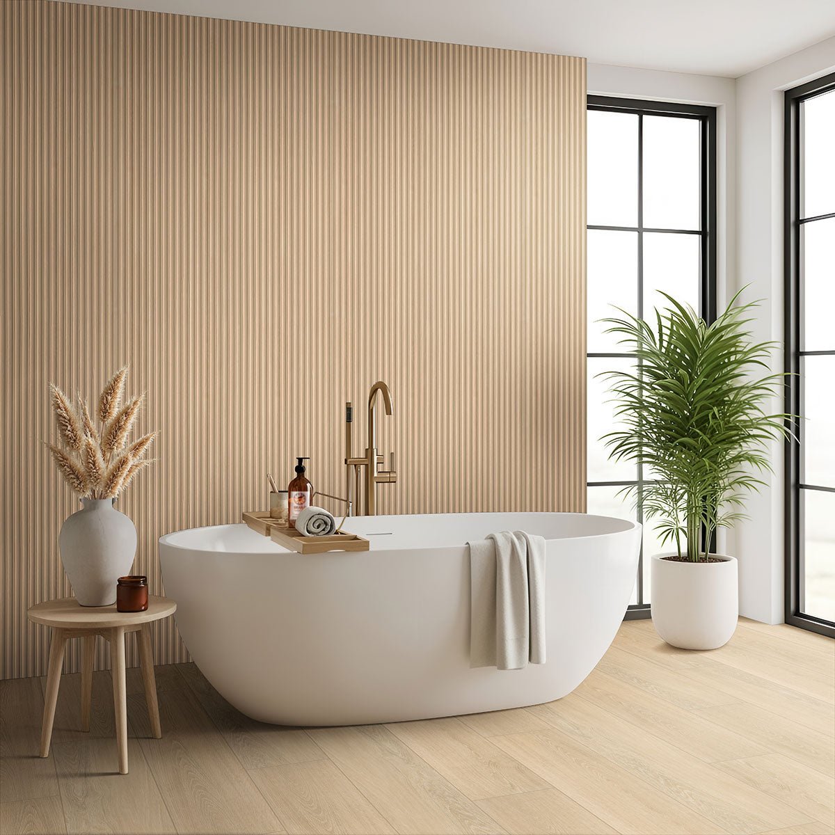 Urbanslat Oak Ceramic MSI Field Tiles 16" X 48" Fluted MSI - Zicana Boutique - 7