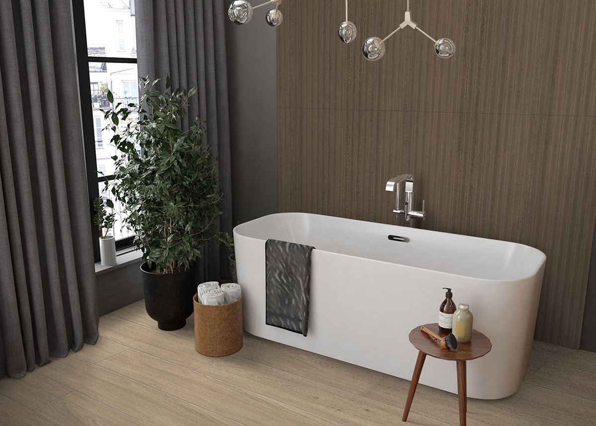 Urbanslat Umber Ceramic MSI Field Tiles 16" X 48" Fluted MSI - Zicana Boutique - 7