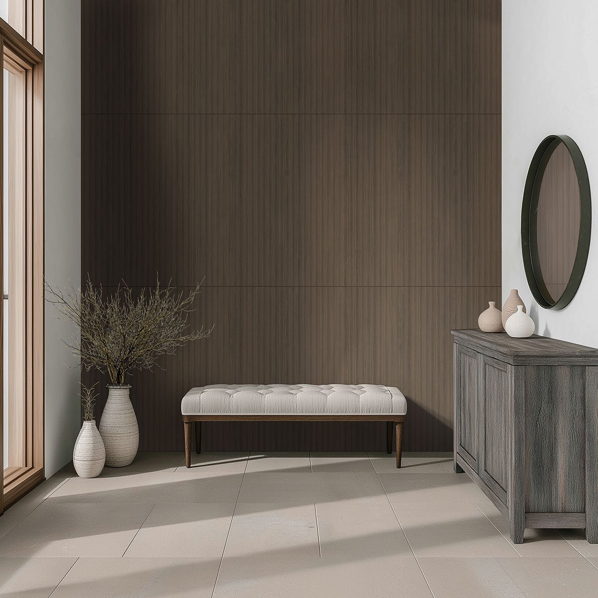 Urbanslat Umber Ceramic MSI Field Tiles 16" X 48" Fluted MSI - Zicana Boutique - 13